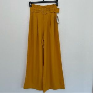 New with belt high waist wide leg pants